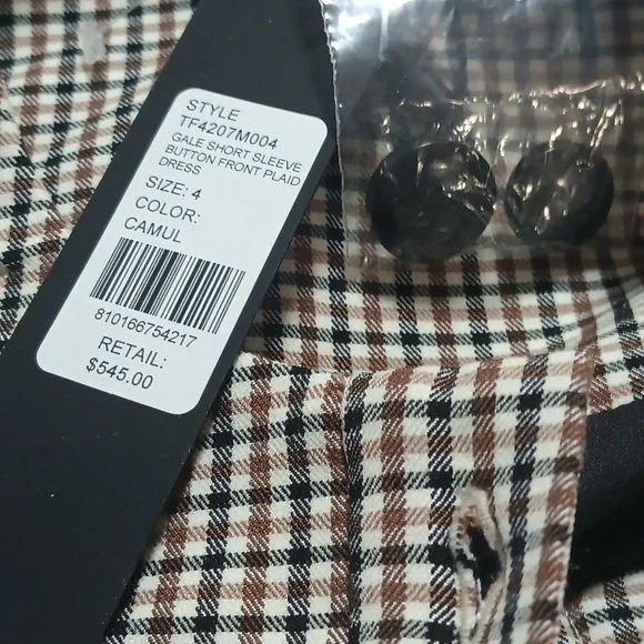 Toccin Gale Plaid Button Front Mini Dress